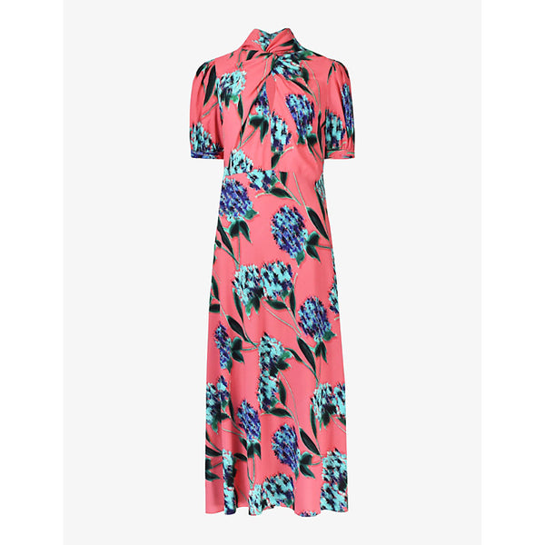 Ro&Zo Twist -neck floral-print woven maxi dress | RO&ZO