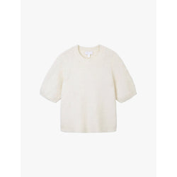  The White Company Balloon-sleeve fluffy-texture knitted T-shirt