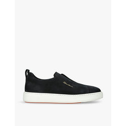 Santoni Clean Icon branded suede trainers