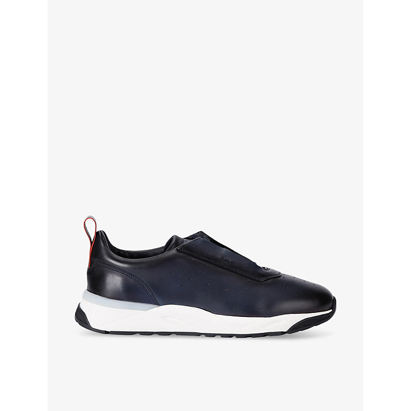 Santoni Innova perforated leather low-top trainers