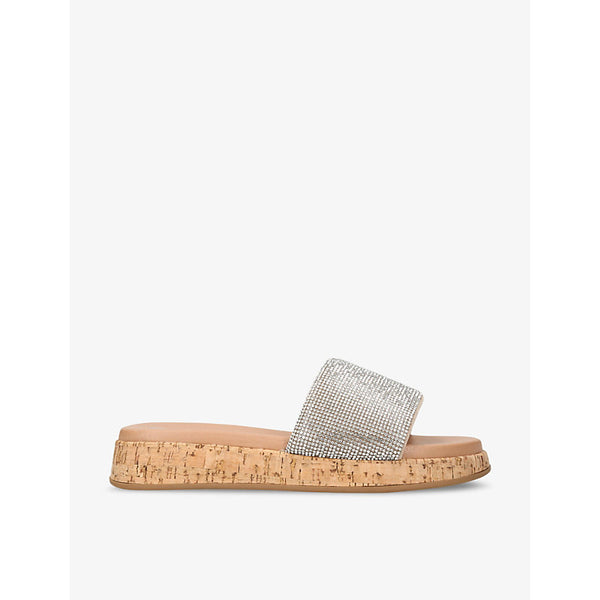 Carvela Cloud crystal-embellished faux-leather mules