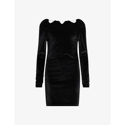 Allsaints Regina drawstring-detail velvet mini dress