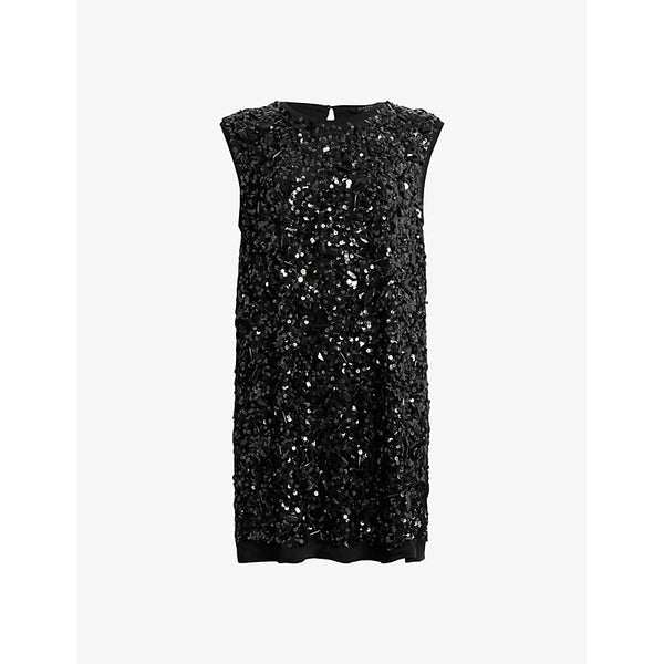 Allsaints Ilia sequin-embellished organic-cotton mini dress