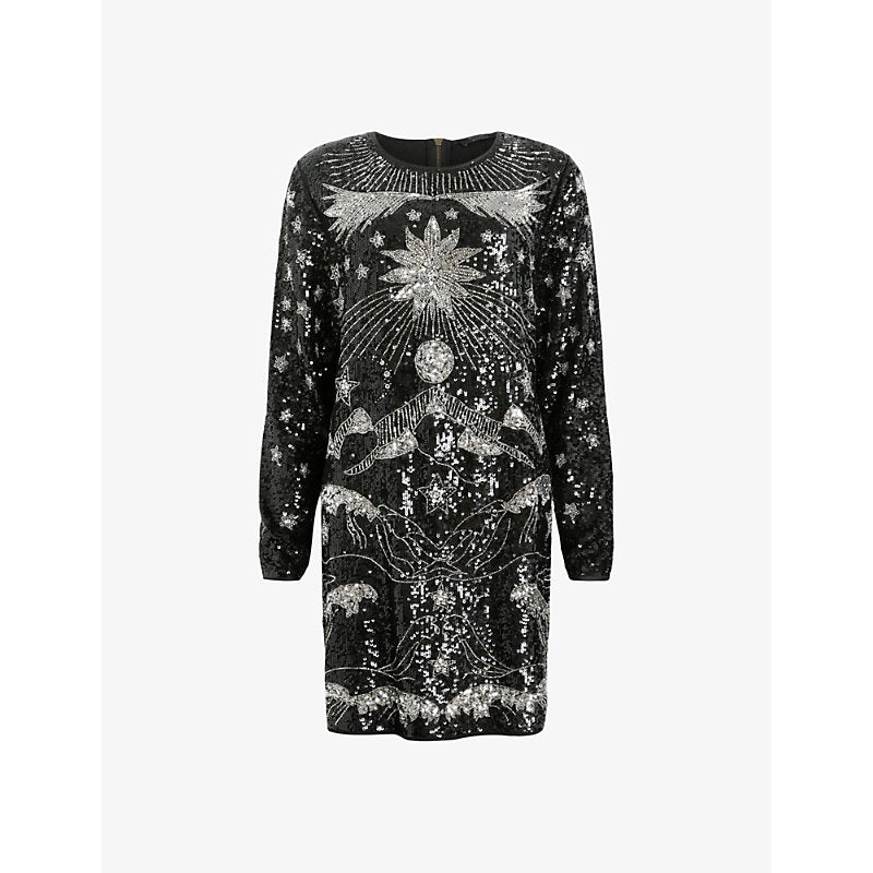 Allsaints Noushka sequin-embellished woven mini dress | ALLSAINTS