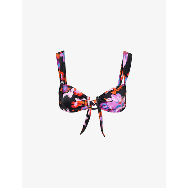  Away That Day Cannes floral-print stretch-recycled polyamide bikini top