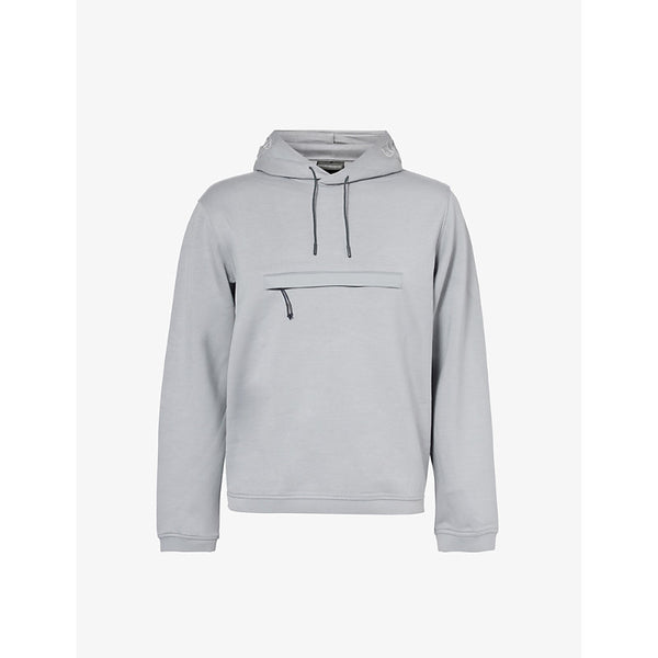  Emporio Armani Travel brand-appliqué stretch-woven hoody