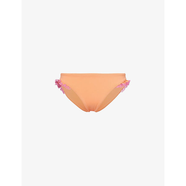  Seafolly Lucia frilled-trim mid-rise recycled nylon-blend bikini bottoms