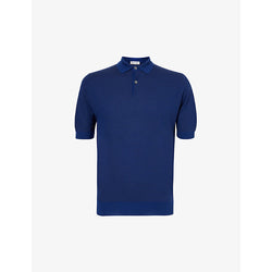  John Smedley Ribbed-trim short-sleeve merino-wool knitted polo shirt