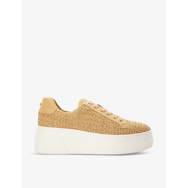 Dune Episode flatform raffia low-top trainers