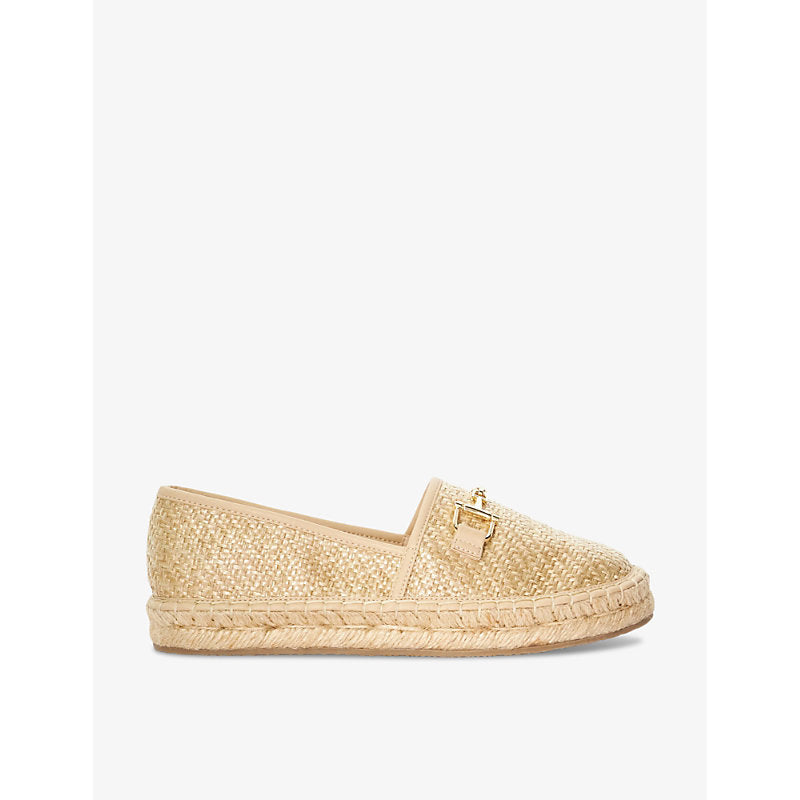 Dune Gellato snaffle-trim flat raffia espadrilles