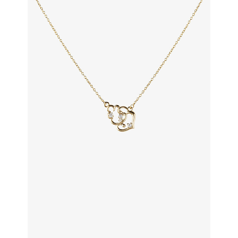 La Maison Couture Coracao MATILDE 14ct recycled yellow-gold and 0.071ct diamond pendant necklace