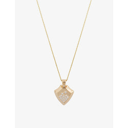 La Maison Couture MATILDE Shield 14ct recycled yellow-gold and 0.15ct diamond pendant necklace