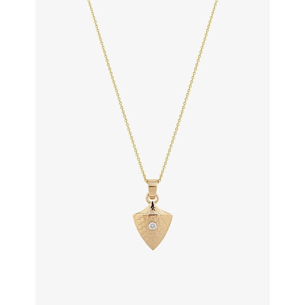 La Maison Couture MATILDE Brave 14ct recycled yellow-gold and 0.15ct diamond pendant necklace