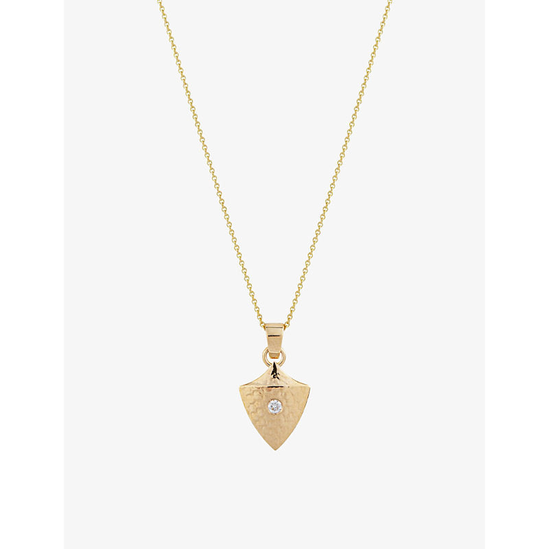 La Maison Couture MATILDE Brave 14ct recycled yellow-gold and 0.15ct diamond pendant necklace