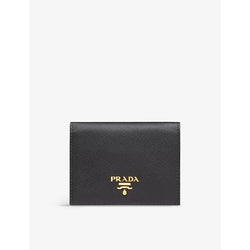  Prada Logo-plaque small leather wallet