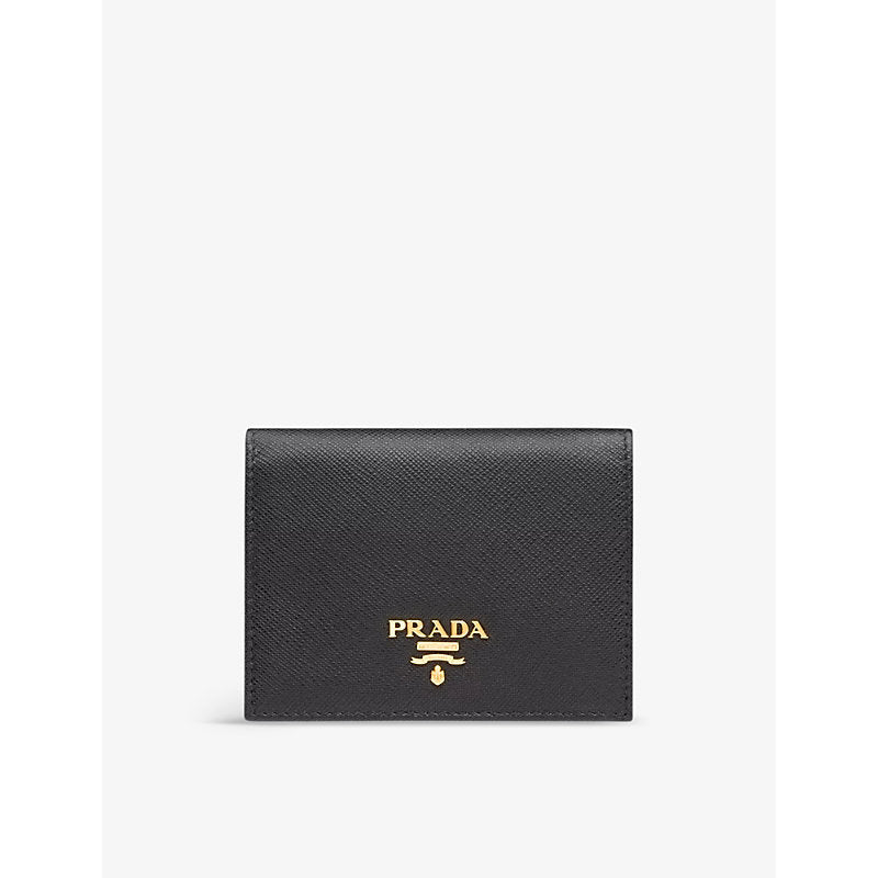  Prada Logo-plaque small leather wallet