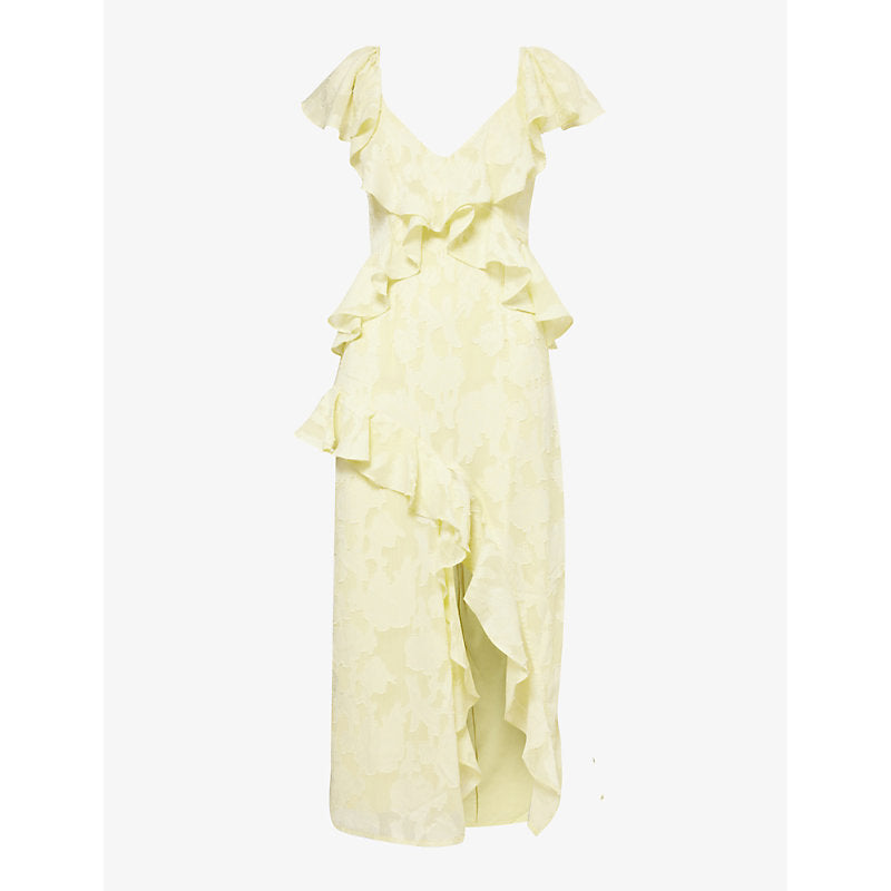 Pretty Lavish Eloise ruffled woven midi dress | PRETTY LAVISH