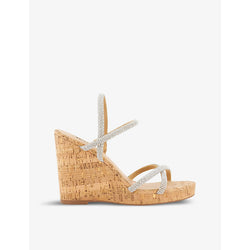 Dune Kali crystal-embellished wedge cork espadrilles