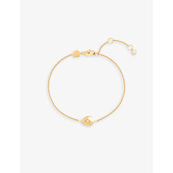 Astrid & Miyu Pear Charm 18ct yellow gold-plated recycled sterling-silver and cubic zirconia bracelet | LYBSTORE