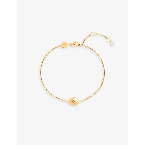  Astrid & Miyu Pear Charm 18ct yellow gold-plated recycled sterling-silver and cubic zirconia bracelet