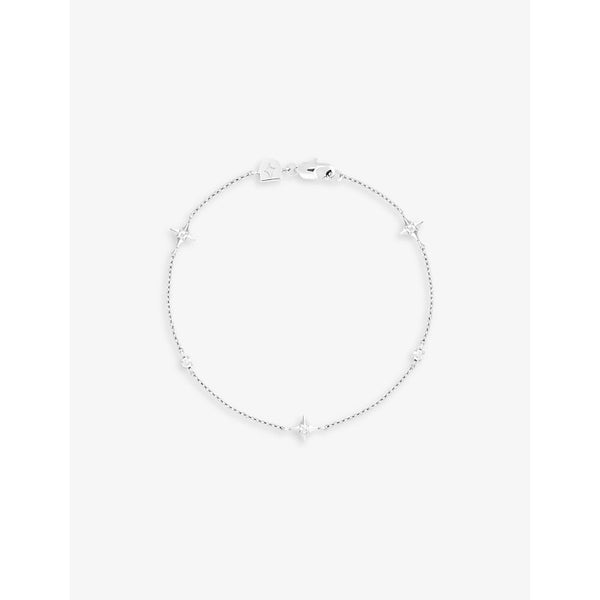 Womens Astrid & Miyu Cosmic Star Charm rhodium-plated recycled sterling-silver and cubic zirconia bracelet