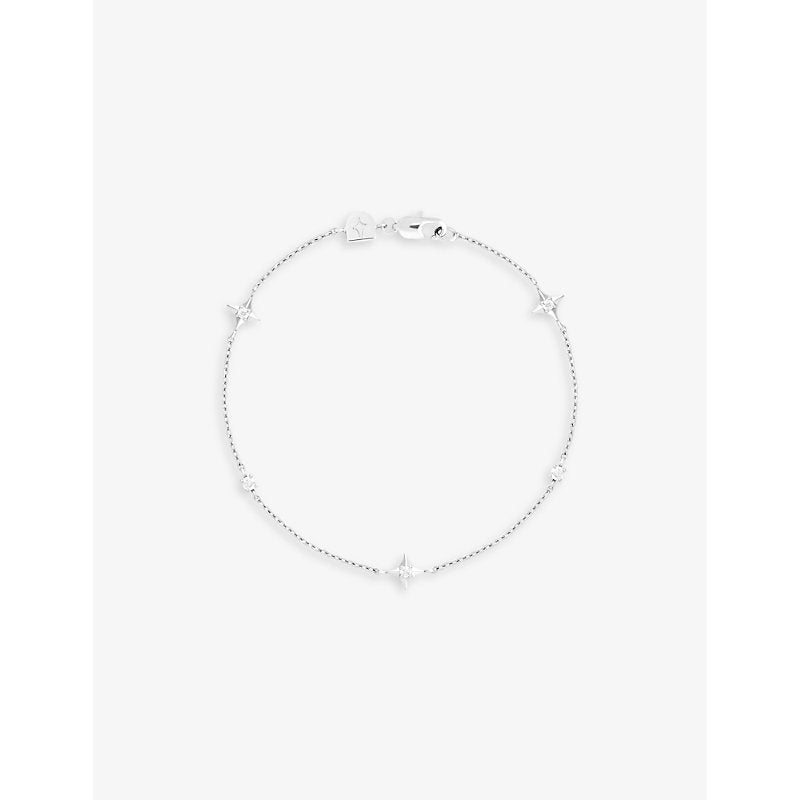 Womens Astrid & Miyu Cosmic Star Charm rhodium-plated recycled sterling-silver and cubic zirconia bracelet