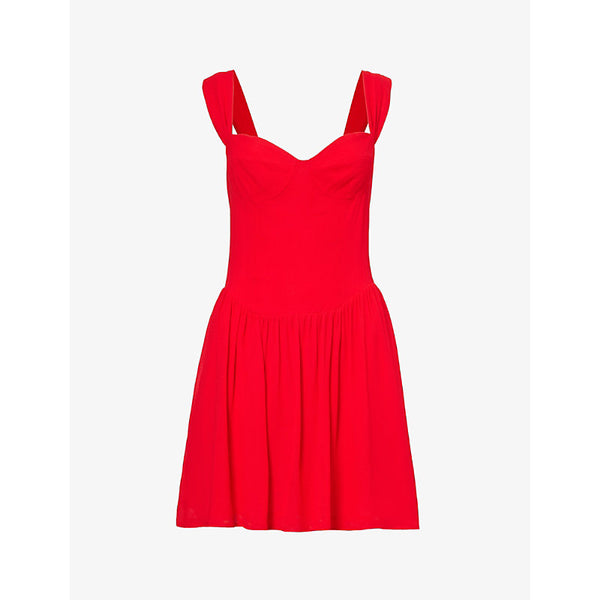  Reformation Taiga shoulder-strap crepe mini dress