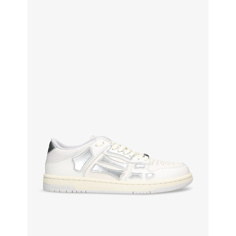 Amiri Metallic Skel panelled leather low-top trainers