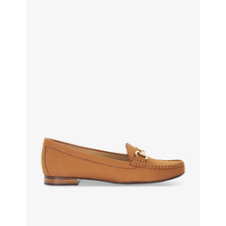 Dune Glenniee snaffle-trim flat suede loafers