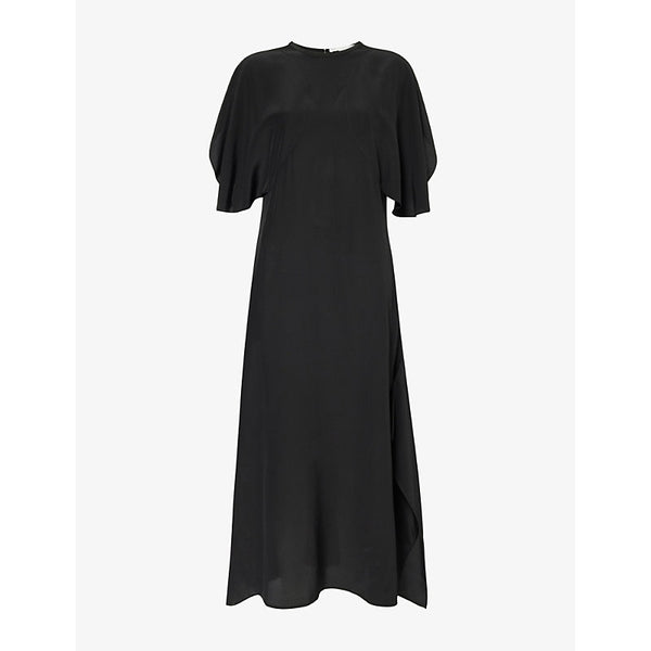 Stella Mccartney Relaxed-fit round-neck organic-silk crepe midi dress