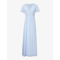 Six Stories Short-sleeved wraparound chiffon maxi dress | SIX STORIES