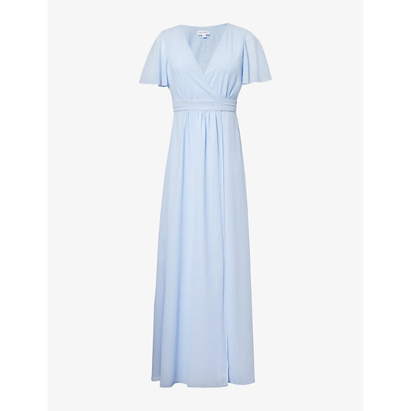 Six Stories Short-sleeved wraparound chiffon maxi dress