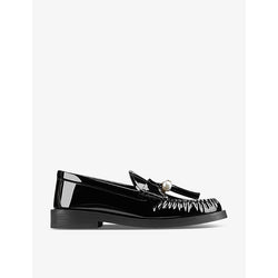 Jimmy Choo Addie pearl-tassel leather loafers