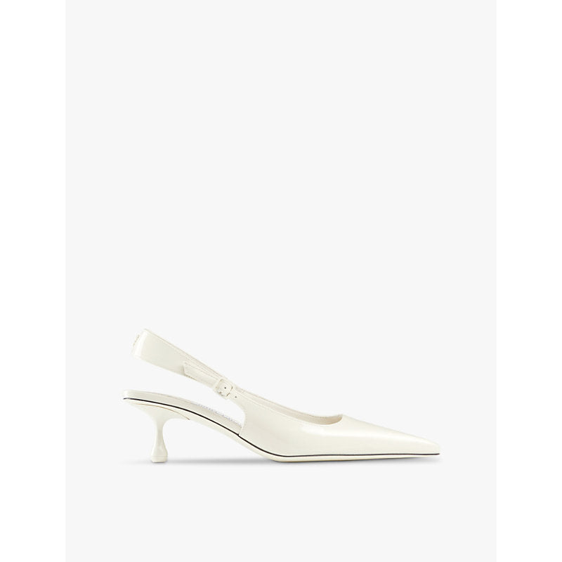 Jimmy Choo Amel pointed-toe sling-back patent-leather heeled courts