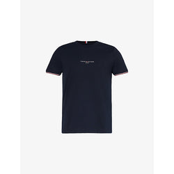  Tommy Hilfiger Logo-embossed short-sleeve cotton-jersey T-shirt