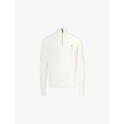  Tommy Hilfiger Logo-embroidered half-zip knitted sweatshirt