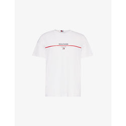  Tommy Hilfiger Logo-embroidered short-sleeve cotton-jersey T-shirt