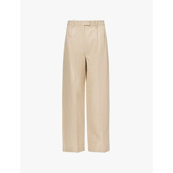  Rag & Bone Newman wide-leg high-rise cotton and linen-blend trousers