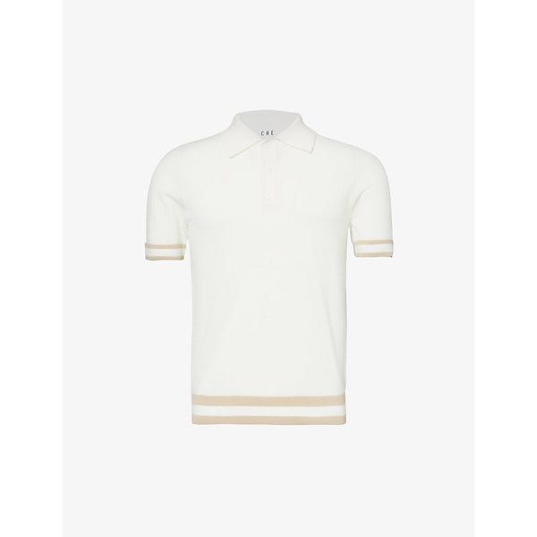  Che Quinn stripe-trimmed knitted polo shirt