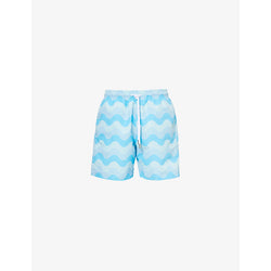  Sandbanks Relaxed-fit graphic-pattern recycled-polyester swim shorts