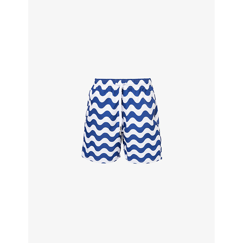  Sandbanks Relaxed-fit graphic-pattern recycled-polyester swim shorts