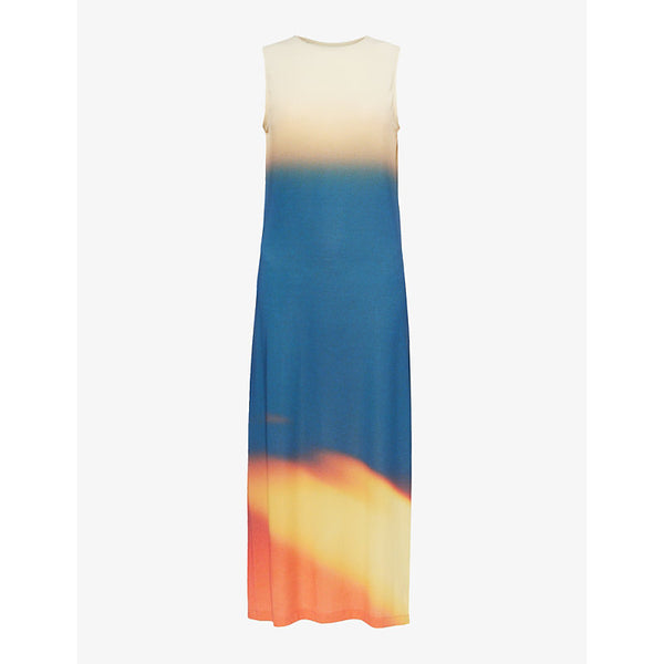 Issey Miyake Light Leak gradient-pattern jersey maxi dress | ISSEY MIYAKE