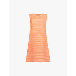 Pleats Please Issey Miyake Sheer sleeveless shift pleat-knit mini dress | PLEATS PLEASE ISSEY MIYAKE