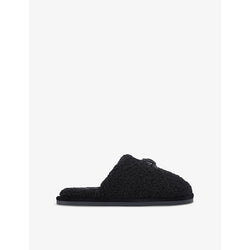 Kurt Geiger London Kensington eagle-logo faux-shearling slippers