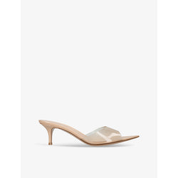 Gianvito Rossi Elle 55 leather and PVC heeled mules