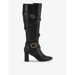  Kurt Geiger London Mayfair buckle-embellished heeled leather knee-high boots