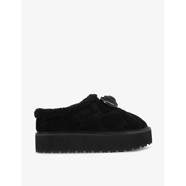 Kurt Geiger London Chelsea shearling-lined flatform suede slippers