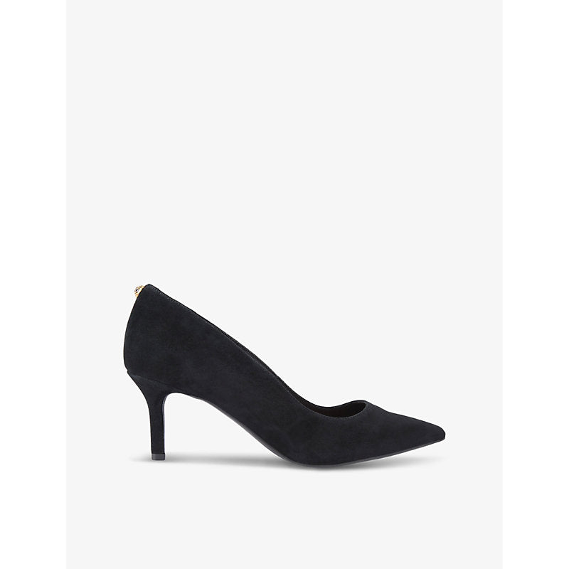  Kurt Geiger London Kensington Flexi heeled suede court shoes