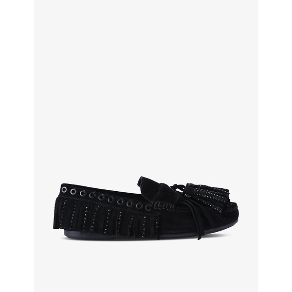 Kurt Geiger London Tassel-fringe slip-on suede moccasins