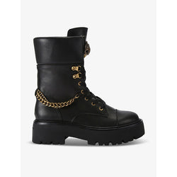 Kurt Geiger London Kensington eagle-embellished leather combat boots